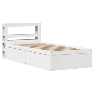 vidaXL Sengeramme med hodegavl hvit 90x190 cm heltre furu