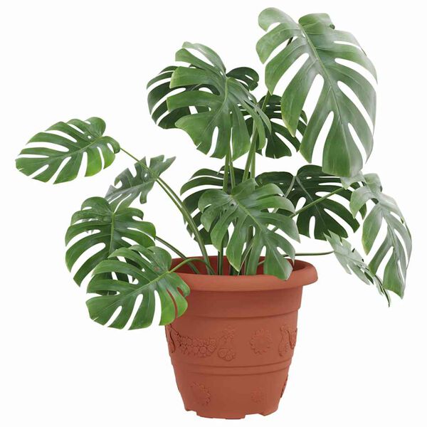 vidaXL Rund Blomsterpotte 24 pcs Klinker R&oslash;d &Oslash; 26 x 21.5 cm Plast