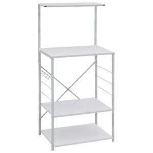 vidaXL Hylle til mikrob&oslash;lgeovn hvit 60x39,6x123 cm konstruert tre