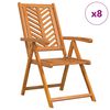 vidaXL Hage Stol 8 stk. Brun Solid akasietre
