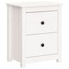vidaXL Nattbord hvit 50x35x61,5 cm heltre furu