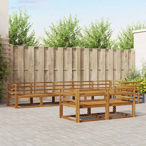 vidaXL Utend&oslash;rs sofa-sett 8 pcs Naturlig Solid akasietre