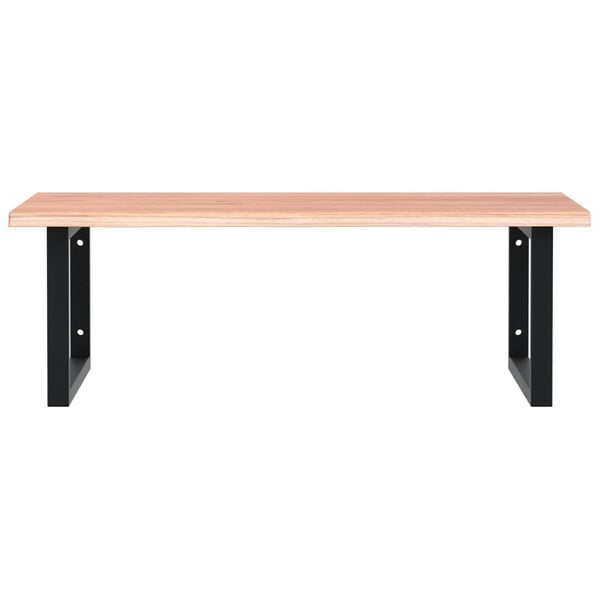 vidaXL Servanthylle veggmontert st&aring;l og heltre eik