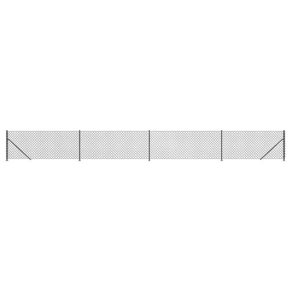 vidaXL Kjettinggjerde med flens antrasitt 1,1x10 m