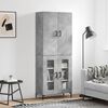 vidaXL Highboard betonggr&aring; 69,5x34x180 cm konstruert tre