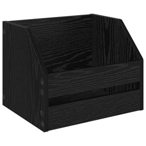 vidaXL Vinylalbum Boks Svart eik 38 x 30 x 29 cm Konstruert tre