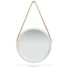 vidaXL Veggspeil med stropp 40 cm s&oslash;lv