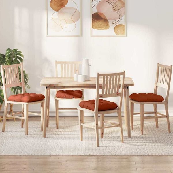 vidaXL Seteputer 4 pcs Rød oransje 40 x 40 cm Corduroy stoff