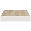 vidaXL Flytende vegghylle eik og hvit 50x23x3,8 cm MDF