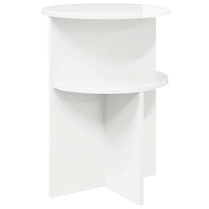 vidaXL Sidetabell H&oslash;gglans hvit &Oslash; 39,5 x 55 cm Konstruert tre