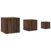 vidaXL Sidebord 3 stk brun eik konstruert tre
