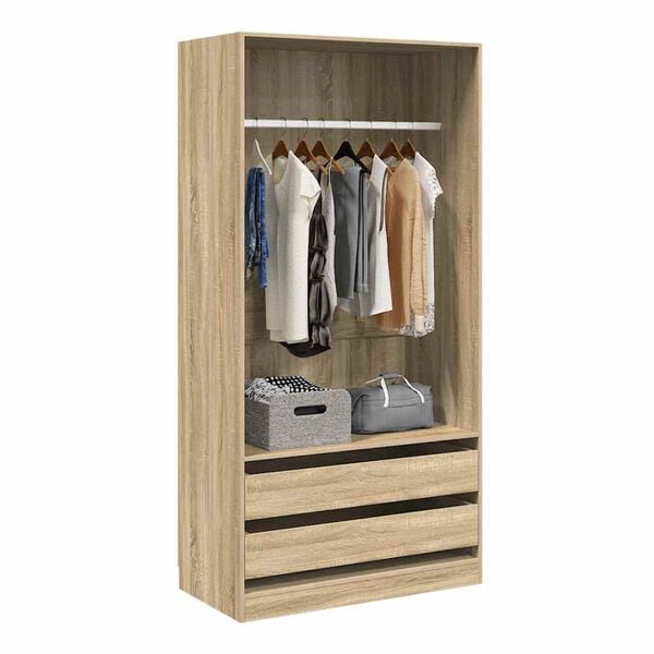 vidaXL Garderobe sonoma eik 100x50x200 cm konstruert tre