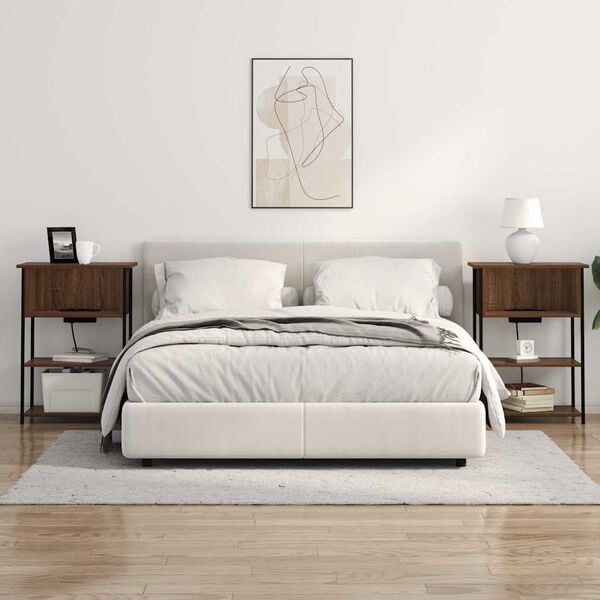 vidaXL Nattbordskap Brun Eik 55 x 31 x 76 cm Konstruert tre