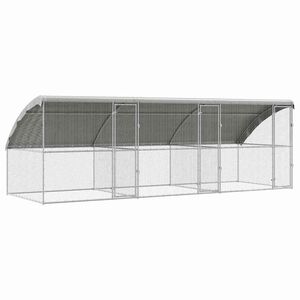 vidaXL H&oslash;nsebur 3 stk. S&oslash;lv 600 x 200 x 200 cm Galvanisert st&aring;l