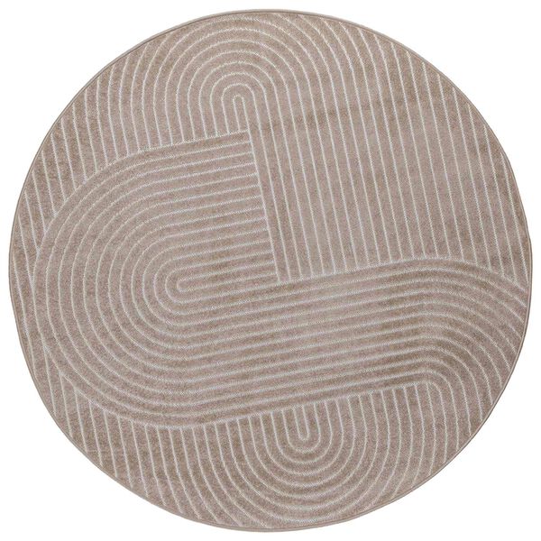 vidaXL Omr&aring;detepper Rund PALMERAS Beige &Oslash; 120 CM Polyester