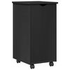 vidaXL Rullende skap med hjul Svart 34 x 39 x 65,5 cm Massiv furu