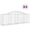 vidaXL Gabionkurver buede 4 stk 200x30x60/80 cm galvanisert jern