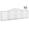 vidaXL Gabionkurver buede 2 stk 300x30x80/100 cm galvanisert jern