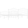 vidaXL Sengeramme i metall med hode- og fotgavl hvit 193x203 cm