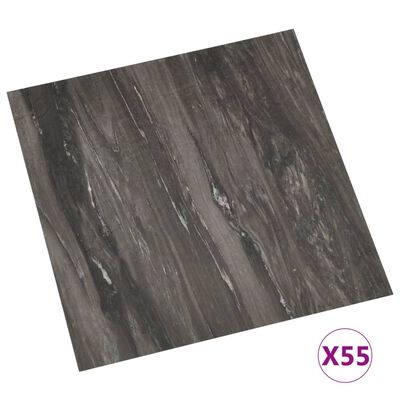 vidaXL Selvklebende gulvplanker 55 stk PVC 5,11 m² mørkegrå