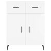 vidaXL Highboard hvit 69,5x34x180 cm konstruert tre
