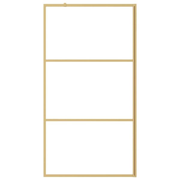 vidaXL Dusjvegg med klart ESG-glass gull 100x195 cm