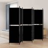 vidaXL Romdeler med 6 paneler svart 300x180 cm stoff