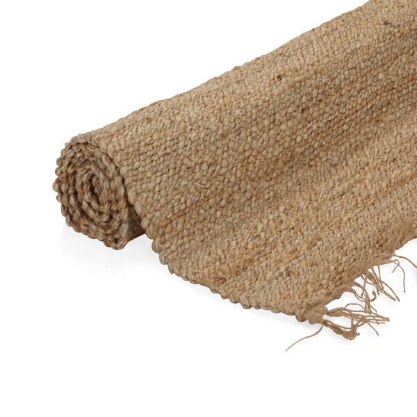 vidaXL H&aring;ndvevd teppe jute stoff 120x180 cm naturell