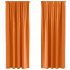 vidaXL M&oslash;rkleggende Gardiner med Ringer 2 stk. Lys Oransje Polyester