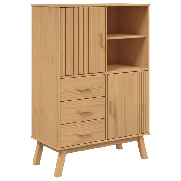 vidaXL Highboard OLDEN brun 85x43x125 cm heltre furu