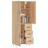 vidaXL Highboard sonoma eik 69,5x34x180 cm konstruert tre