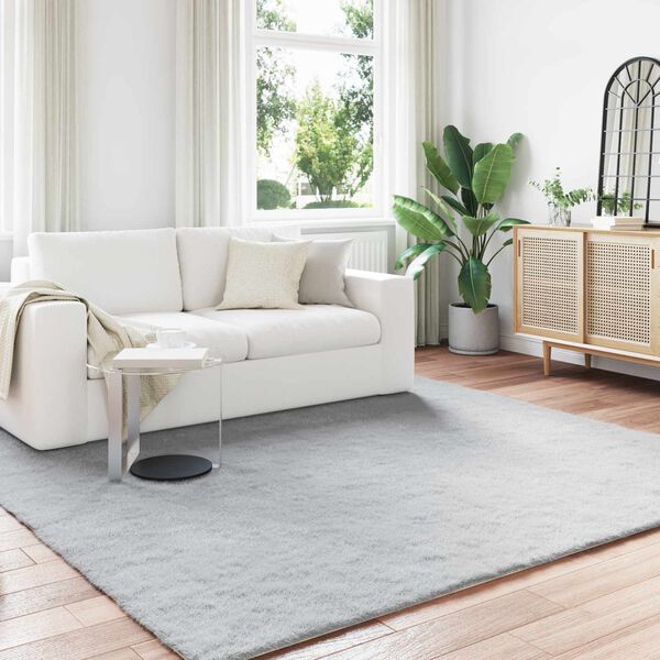 vidaXL Kunstpels Kanin Teppe Olite Gr&aring; 240 x 240 cm Polyester