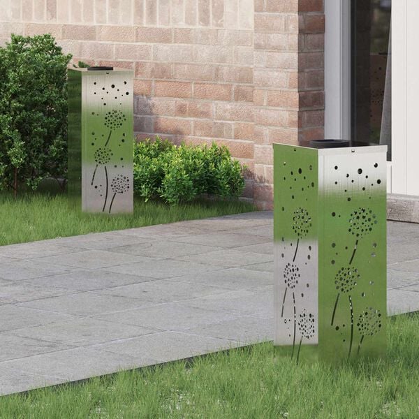 vidaXL Solenergi LED stibelys 2 pcs Rustfritt St&aring;l Rustfritt St&aring;l