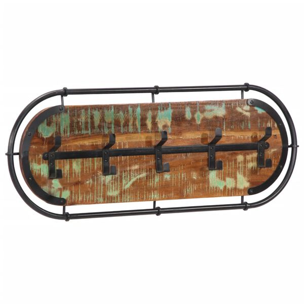 vidaXL Veggmontert knaggrekke med 5 kroker heltre akasie