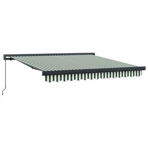 vidaXL Innvendbar Markise Gr&oslash;nn og hvit 300 x 250 cm Stoff og Metall