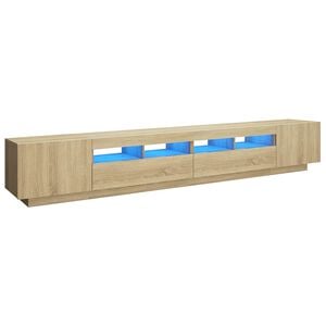 vidaXL TV-benk med LED-lys sonoma eik 260x35x40 cm