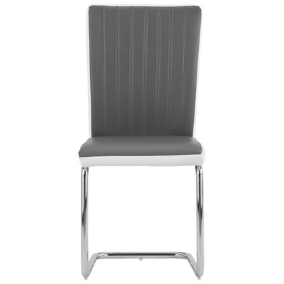 vidaXL Frittbærende spisestoler 4 stk grå kunstig skinn