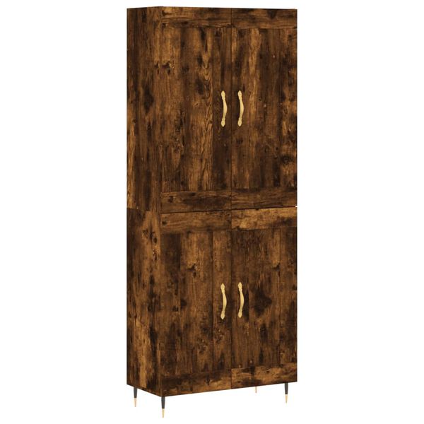 vidaXL Highboard r&oslash;kt eik 69,5x34x180 cm konstruert tre