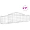 vidaXL Gabionkurver buede 11 stk 200x30x40/60 cm galvanisert jern