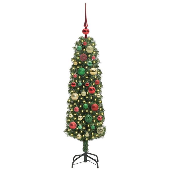 vidaXL Kunstig juletre med 150 LED gr&oslash;nn 120 cm PVC og st&aring;l og plast