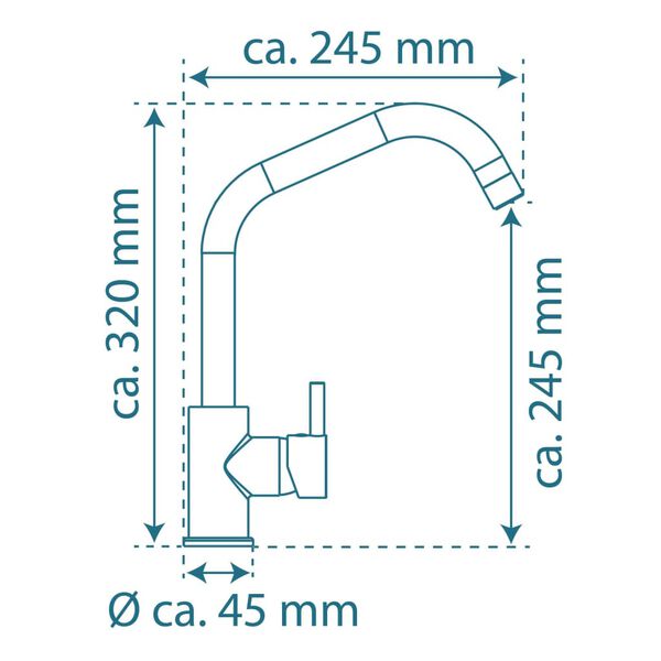 SCH&Uuml;TTE Vaskekran med h&oslash;y tut CASALLA krom