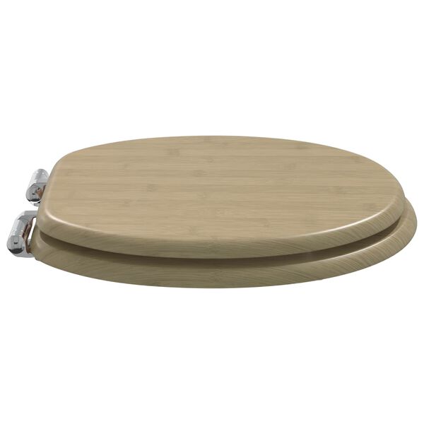 vidaXL Myk-lukking toalettsete Lys bambusfarge 44 x 38 cm MDF-plater