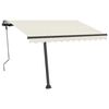 vidaXL Manuell uttrekkbar markise med LED 300x250 cm kremhvit