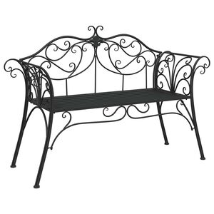 vidaXL Hagebenk 2-Antall seter 130 x 47 x 90 cm St&aring;l Svart