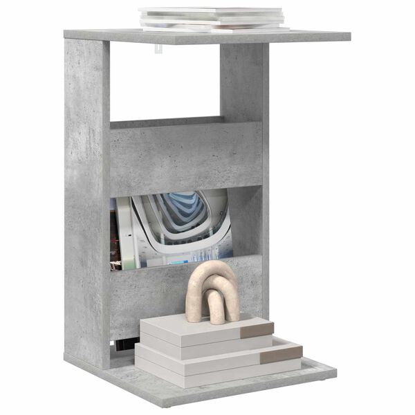 vidaXL Sidetabell Betonggr&aring; 40 x 35 x 60,5 cm Konstruert tre
