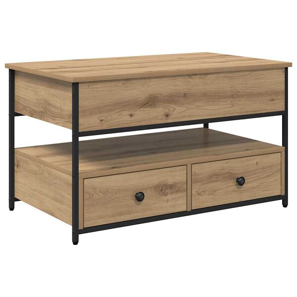 vidaXL Kaffebord med skuff Artisan Eik 85 x 50 x 50 cm Konstruert tre