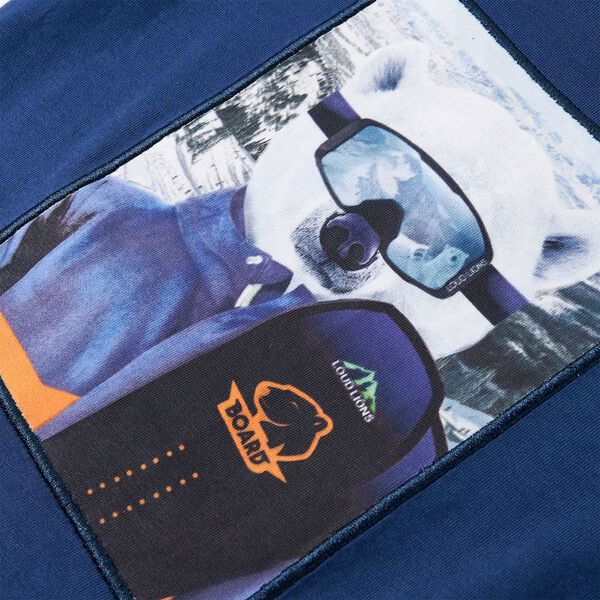 T-skjorte for barn med lange ermer jeans marinebl&aring; 116