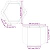 vidaXL Plantekasse svart sekskantet 69x60x45 cm galvanisert stål