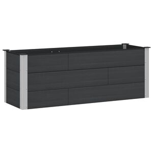 vidaXL H&oslash;ybed Svart 150 x 50 x 54 cm WPC og Aluminium