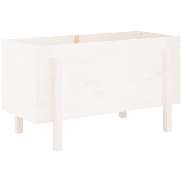 vidaXL H&oslash;ybed for hage hvit 101x50x57 cm heltre furu